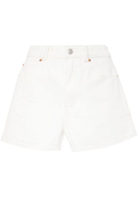 Shorts a vita alta in bianco - donna